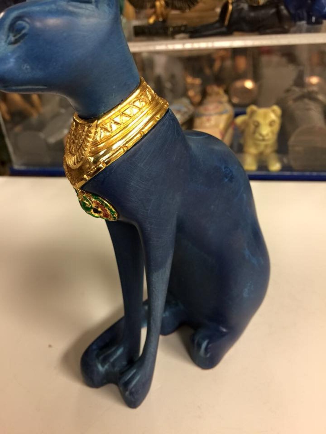 Unique Large Egyptian Cat Statue Hand Carved Natural Stone Etsy