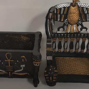 Unique Hand-Crafted Egyptian Throne Chair The high-quality decoration Egypt Museum