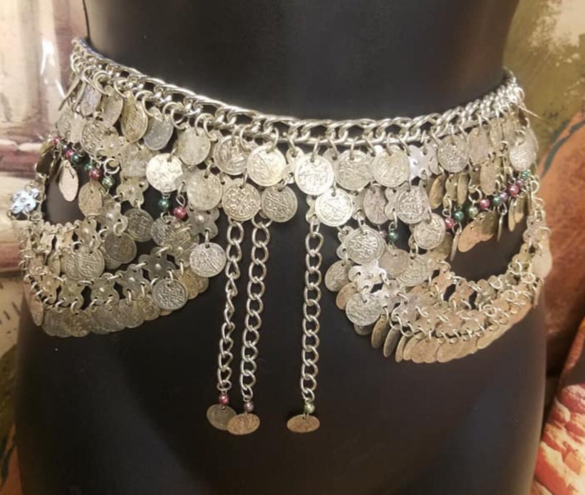 Unique Brass Egyptian Silver Coins Belt Made In Egypt Etsy