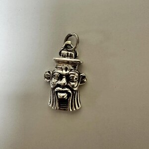 Unique Heavy Sterling Silver Egyptian Bes Pendant 1 1/2&#39;&#39; L  X 1&#39;&#39; W Stamped Made In Egypt