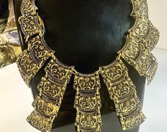Bedouin Egyptian (Tribal style) Brass Gold Necklace Made in Egypt