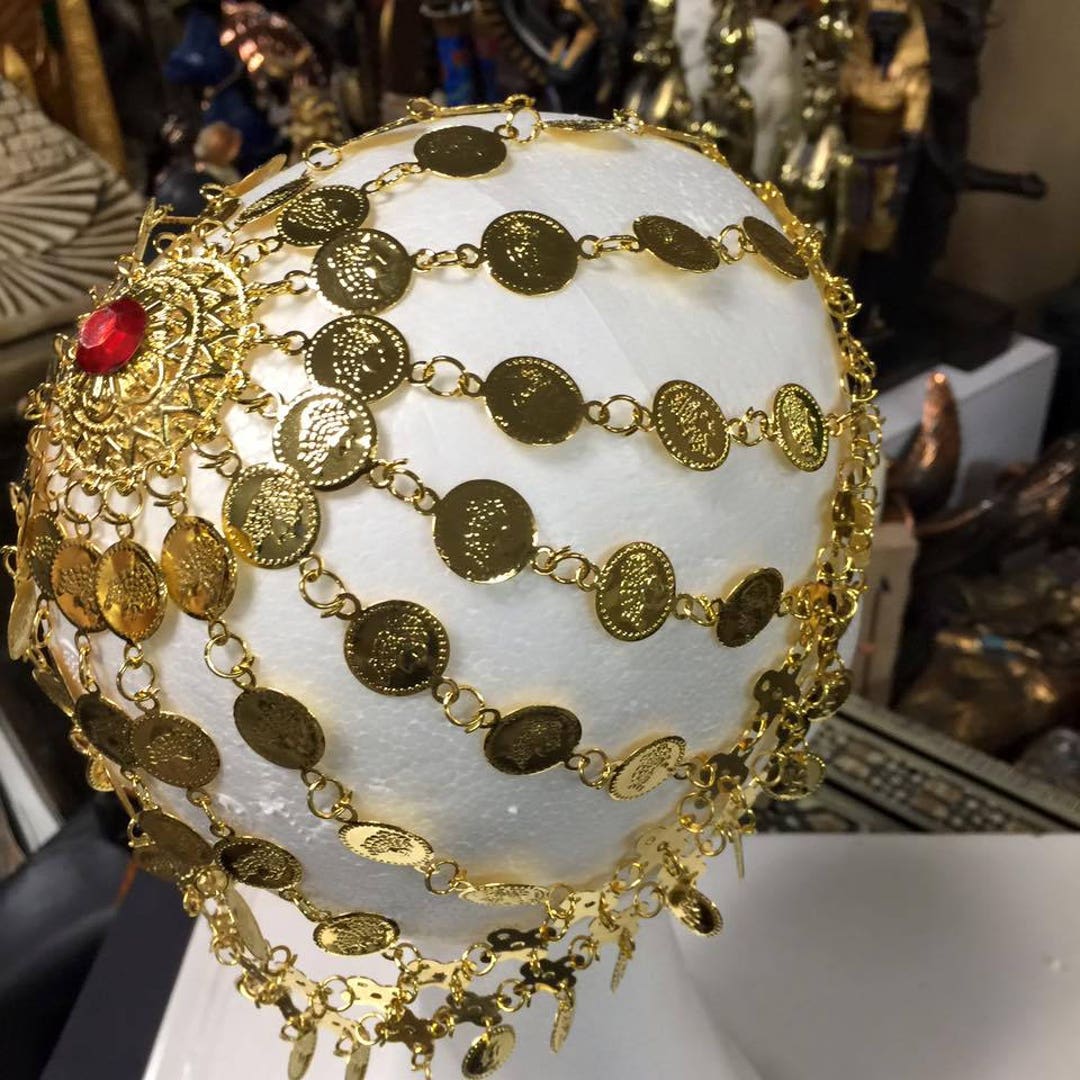 Unique Egyptian Brass Coin Head Piece Made in Egypt One Size - Etsy
