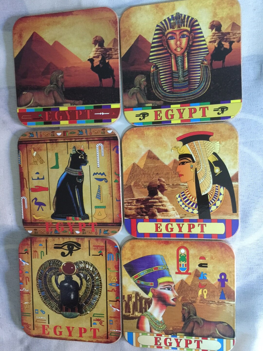Unique 6 Egyptian Coasters Made in Egypt Etsy