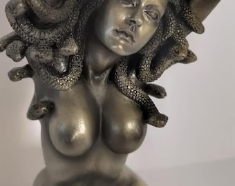 Unique Statue Medusa Hand crafted  6&#39;&#39; H
