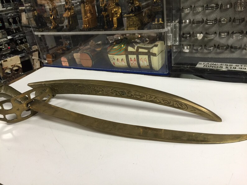 Vintage Large Egyptian Heavy Brass Dagger /Knife Made In Etsy