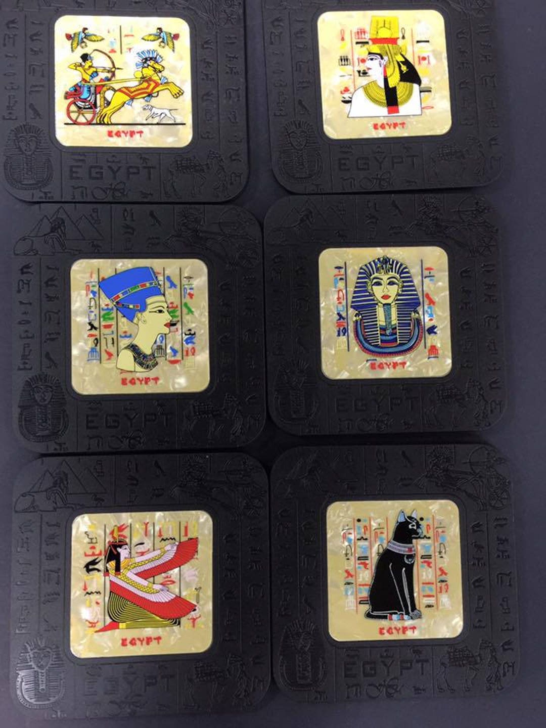 Unique 6 Egyptian Coasters Made in Egypt Etsy