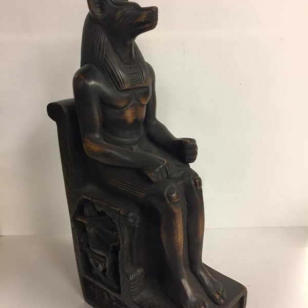 Vintage Unique Egyptian GOD ANUBIS Statue  Made In Egypt