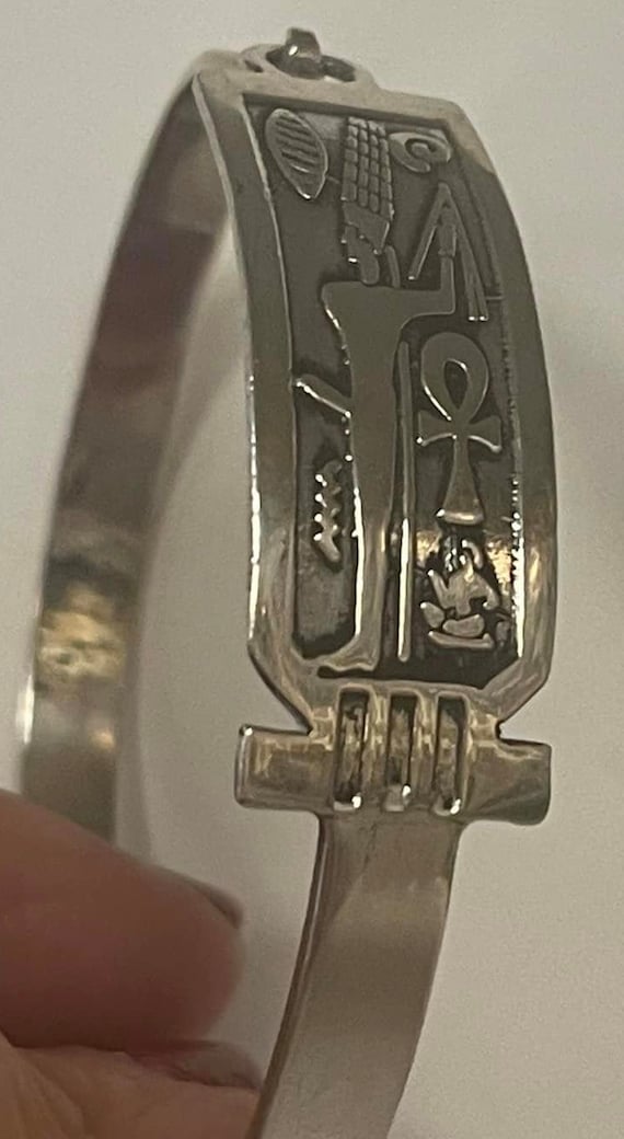 Unique Sterling  Silver Stamped  Egyptian God  Min