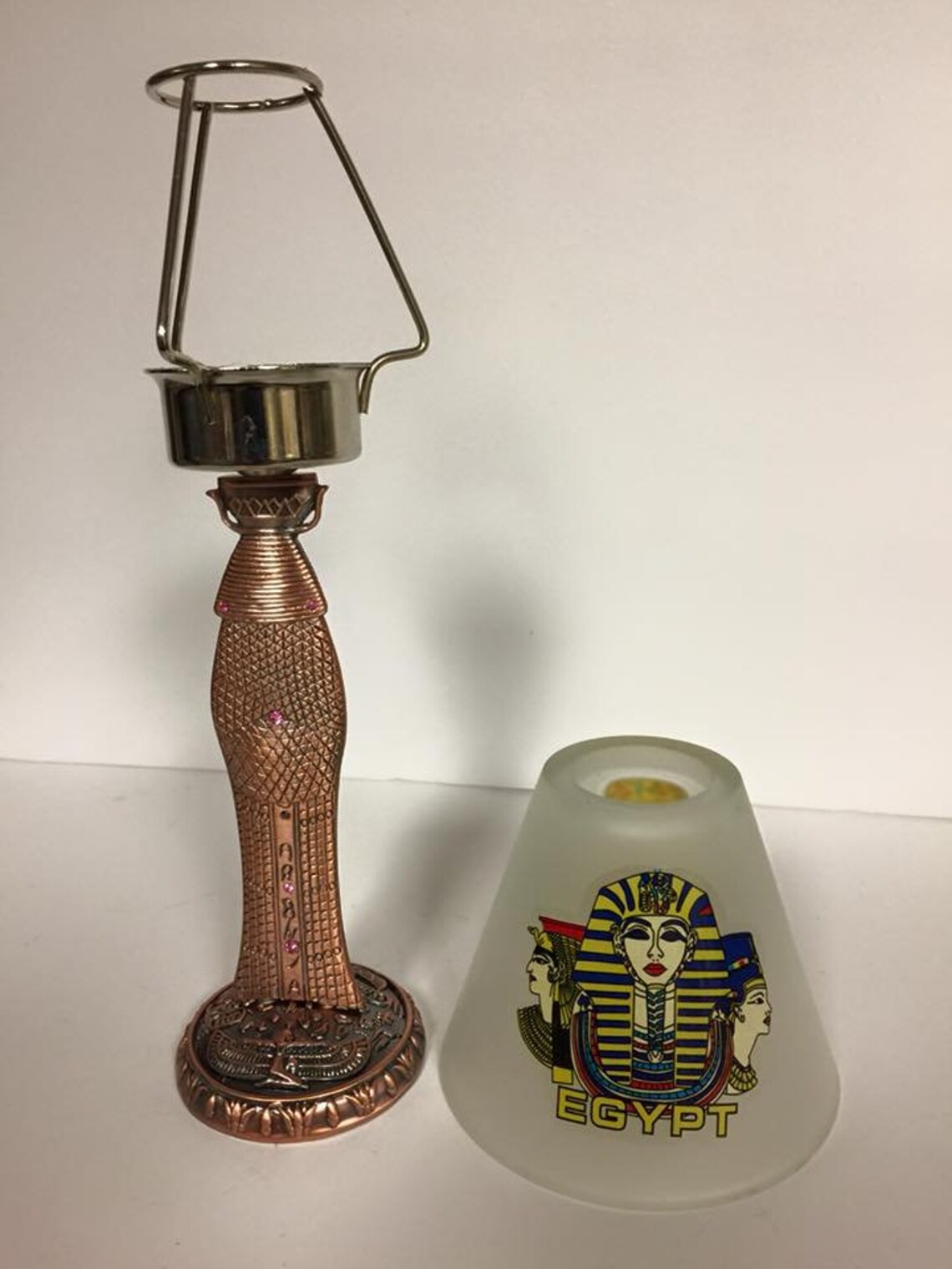 Unique Copper Wash Egyptian King Tut Tea Light Candle Holder Etsy