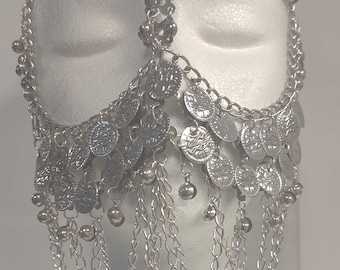 Egyptian Brass Silver  Coin Face Veil Piece Made In Egypt