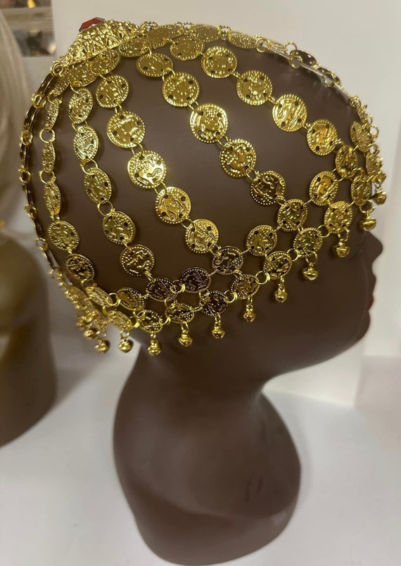 Unique  Egyptian  Brass  Coin  Head  Piece  Made … - image 3