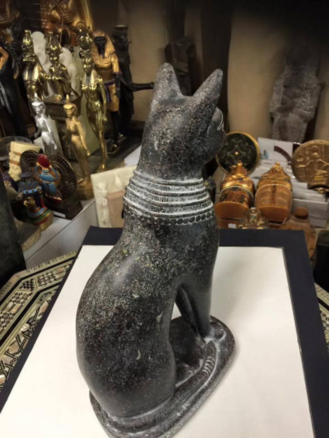 Unique Large Heavy Egyptian Cat Statue Made in Egypt Etsy