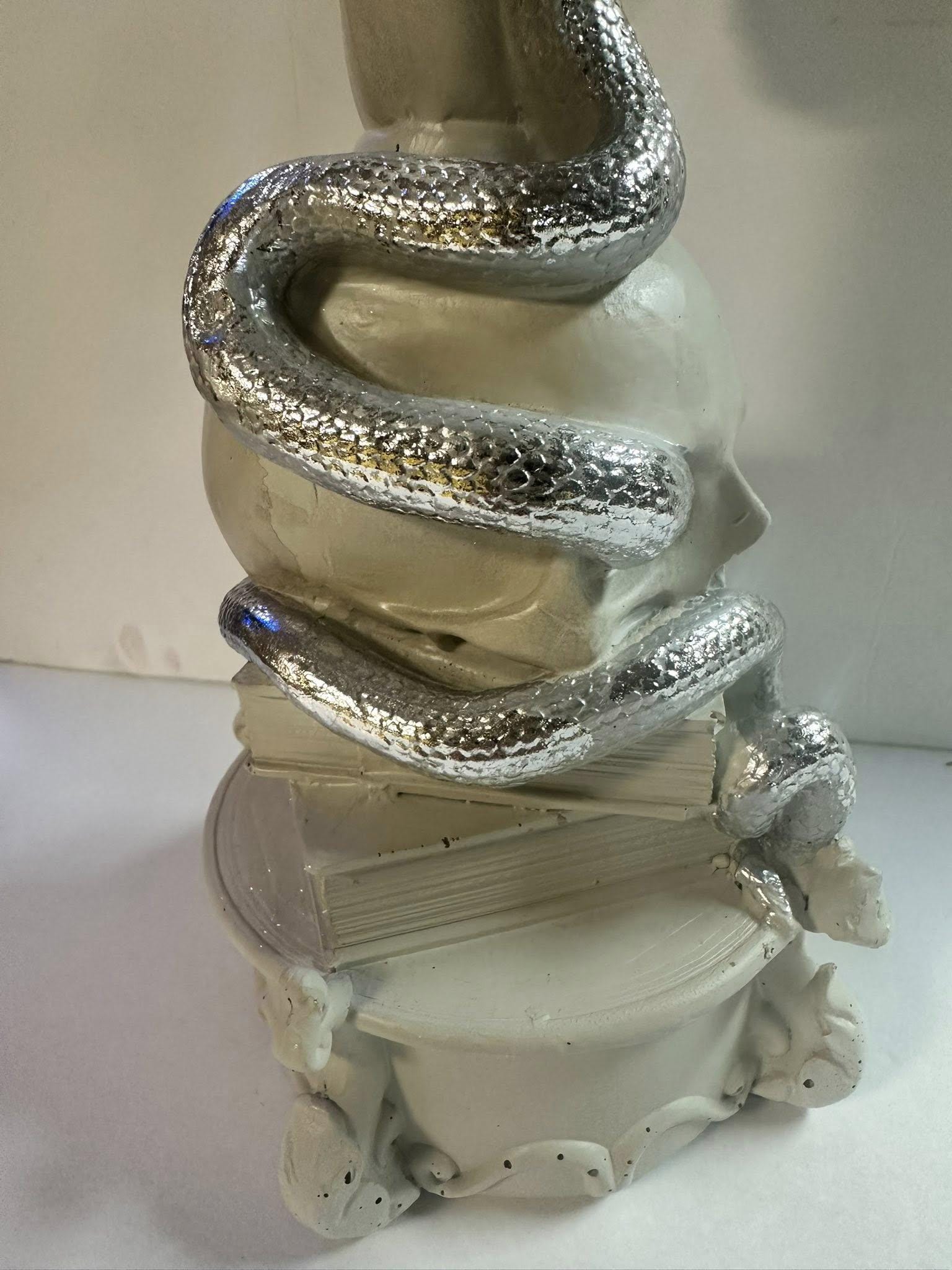 エジプト製のユニークなヴィンテージエジプトコブラスカルキャンドル 