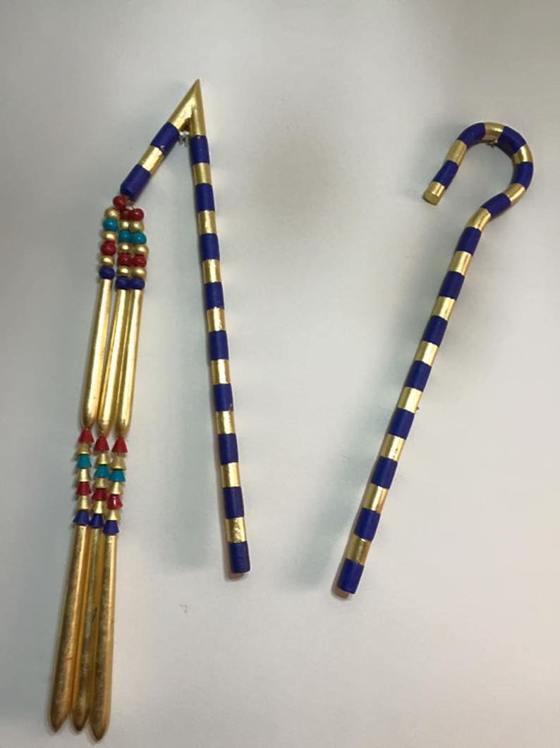 Unique Large Egyptian Crook and Flail Hand Carved Bras with | Etsy