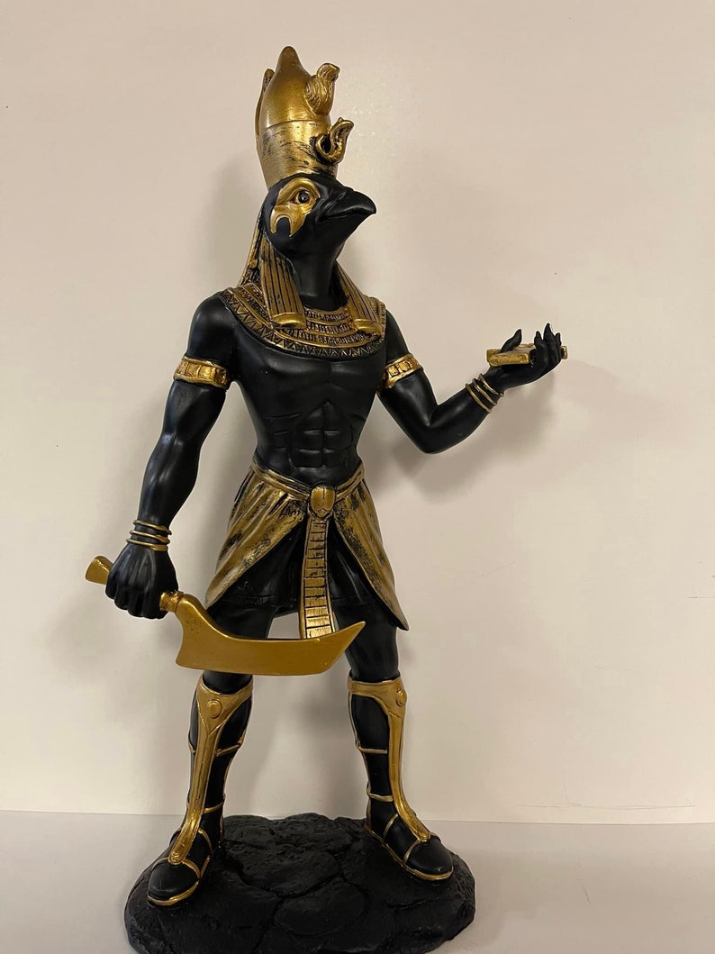 Unique Art Hand Carved Egyptian God Horus 10'' H Statue Home Decoration