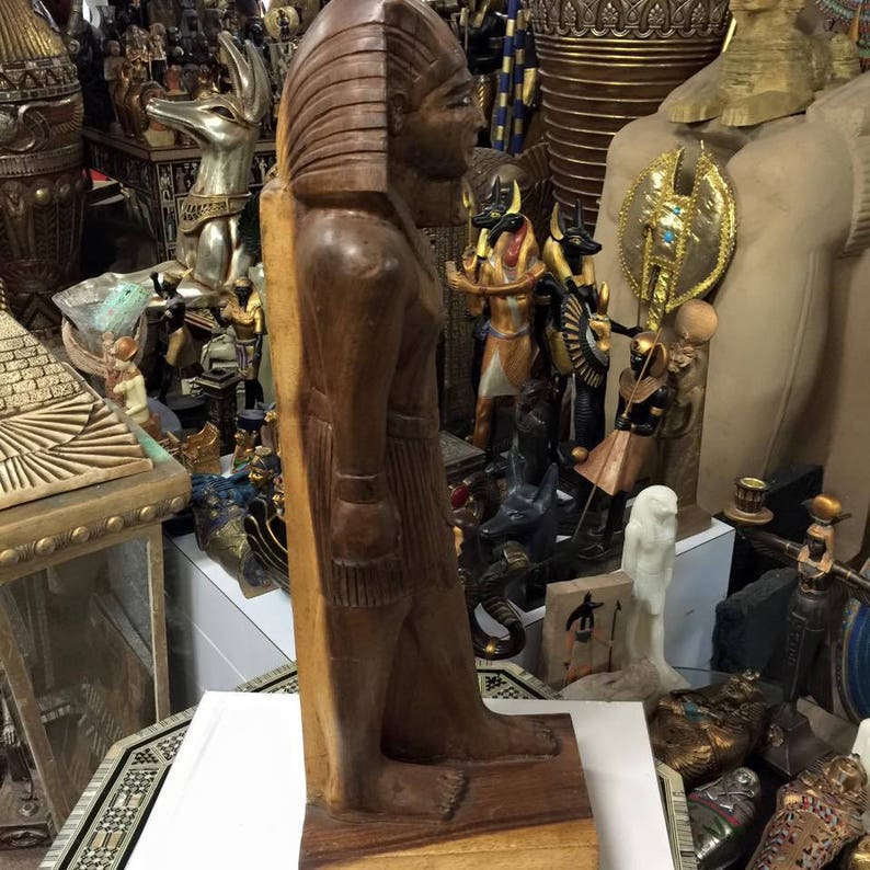 Amazing Vintage Egyptian Kin Tut Wood Statue Made in Egypt - Etsy