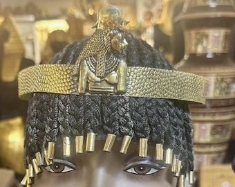 Unique Hand Made Brass Egyptian Goddess Sekhmet Headpiece Crown Made In Egypt