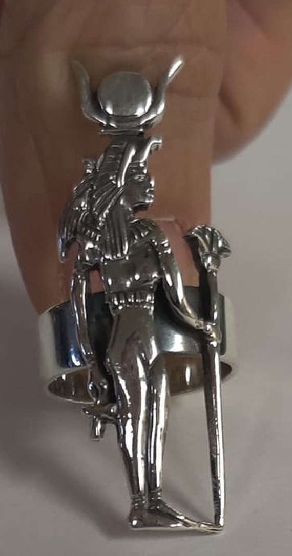 Unique Egyptian Goddess Hathor Size 7  Ring  Ster… - image 8