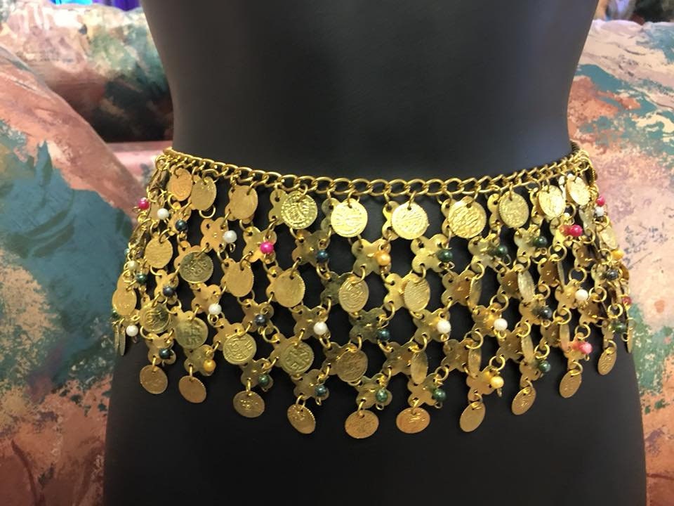 Vintage Unique Hand Made Brass Egyptian Gold Coins Belt Made  display picture 3