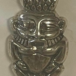 Unique Sterling Silver Large Heavy  God Bes  Pendant Made In Egypt
