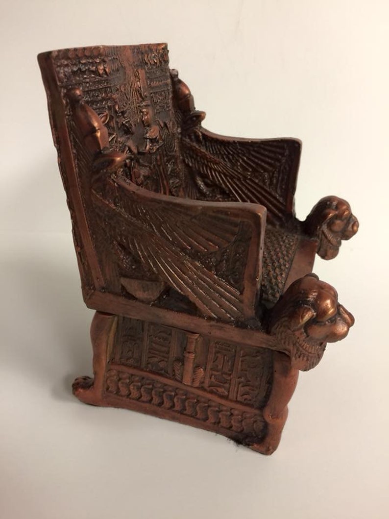 Vintage Egyptian King Tut Chair Jewelry Box Made in Egypt Etsy