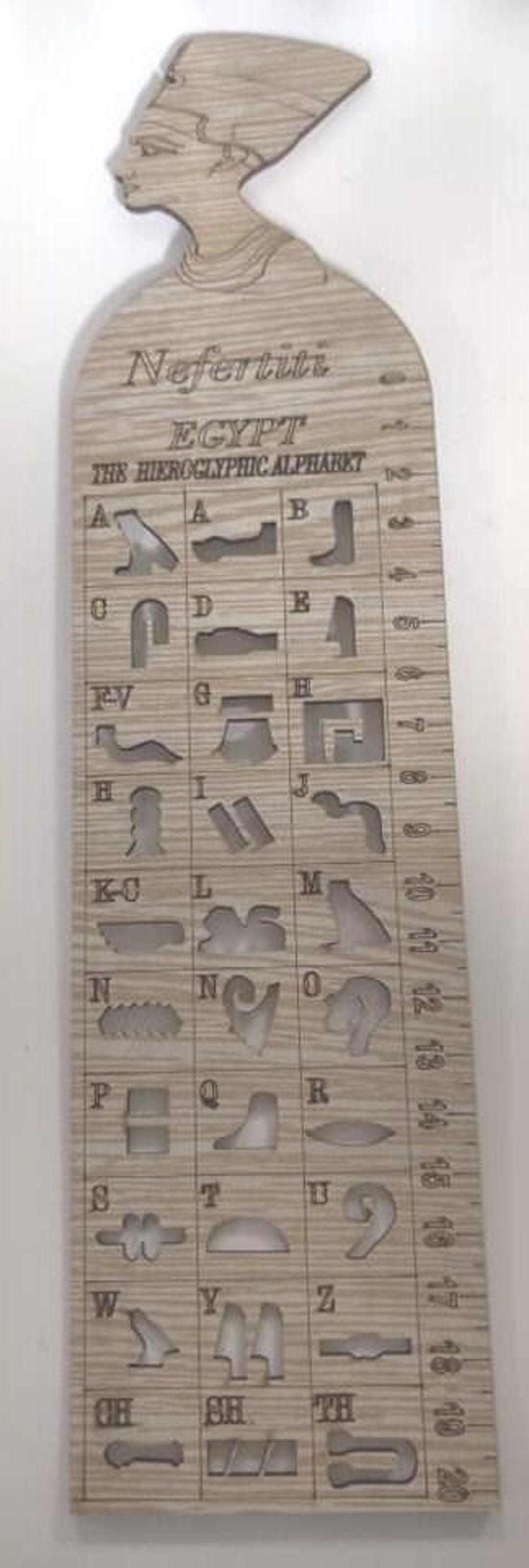Unique Ancient Egypt Hieroglyphics Alphabet Wooden Ruler (queen ...