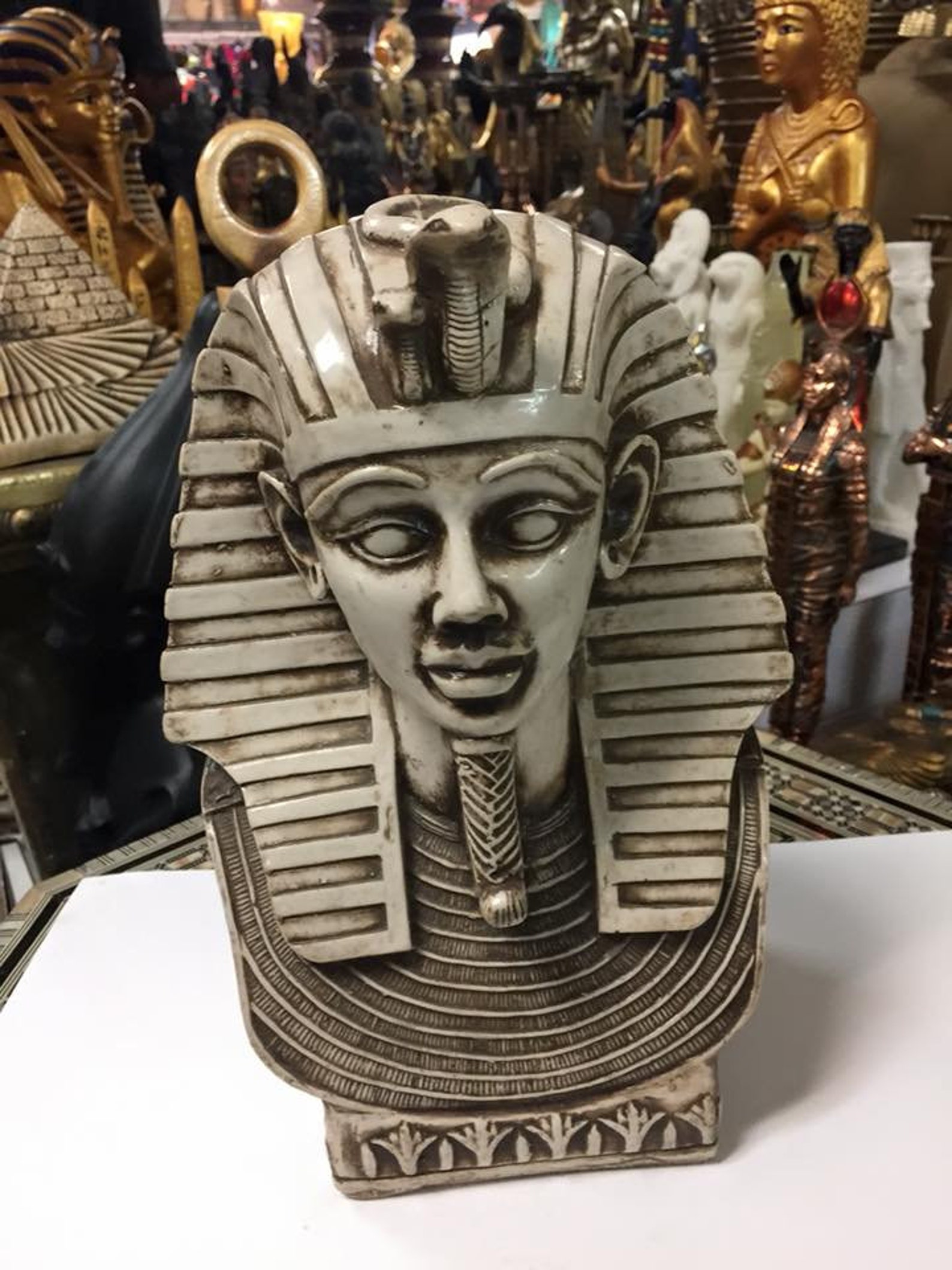 Large Unique Egyptian King Tut Mask 12'' Made in Egypt Etsy