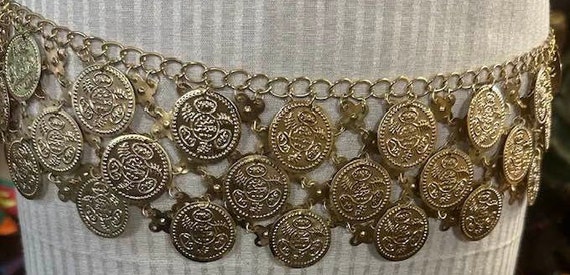 Vintage Unique Brass Egyptian Gold Coins Belt Made in Egypt  display picture 1