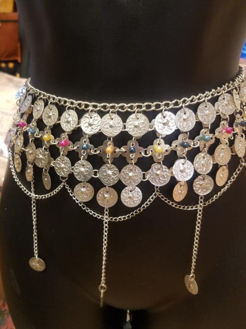 Vintage Unique Brass Egyptian Silver Coins Belt Made in Egypt Etsy