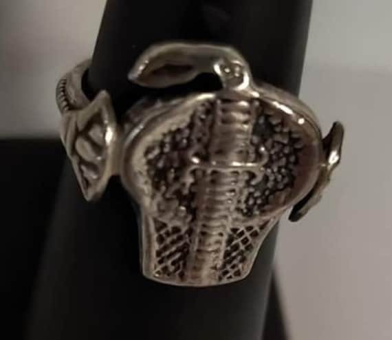 vintage Unique Egyptian Cobra  Ring  Size 5 1/2 S… - image 1
