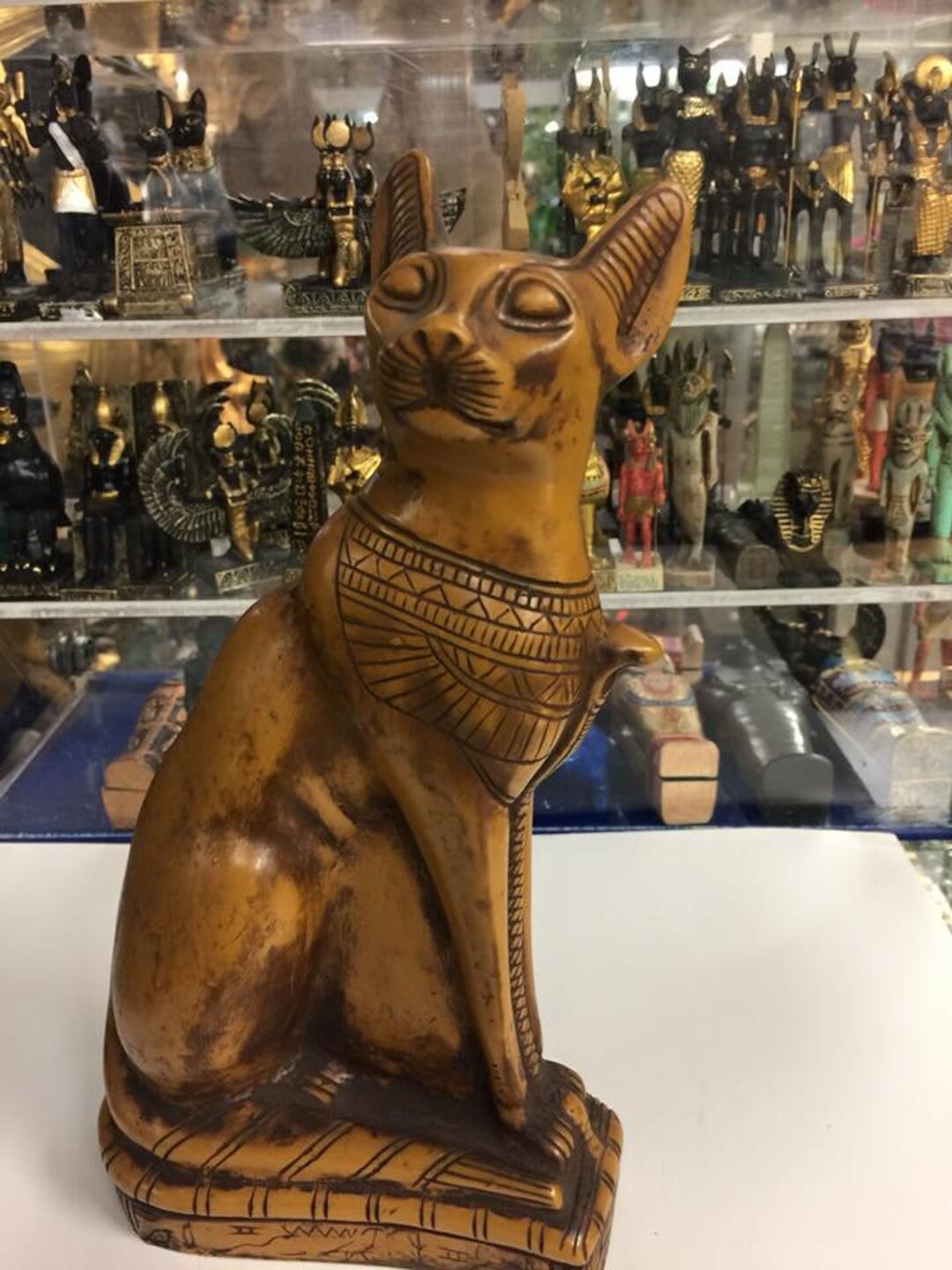 Vintage Egyptian Large Cat Statue Made in Egypt Etsy