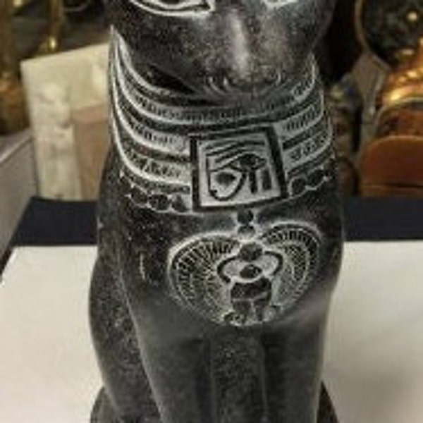 Unique Large Heavy Egyptian Cat Statue  Made in Egypt