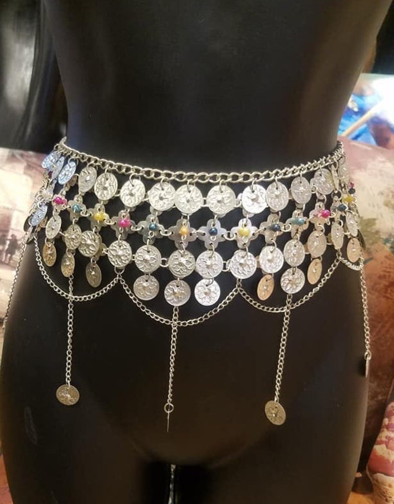 Vintage Unique Brass Egyptian Silver Coins Belt Made in Egypt Etsy