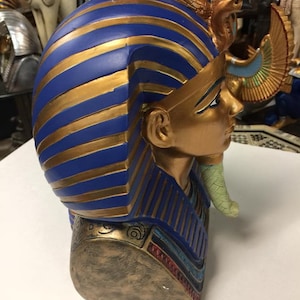 Egyptian Tutankhamen Golden Mask King Tut 9'' H - Etsy