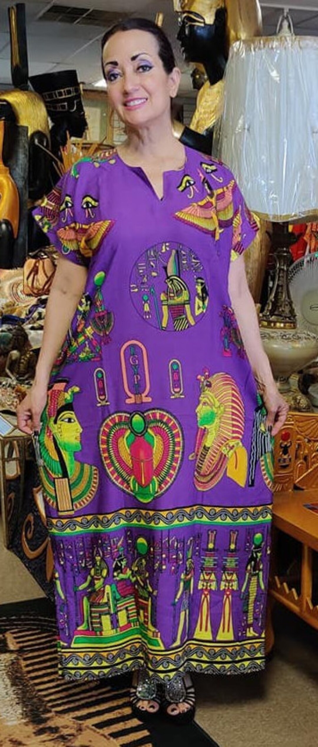 Unique Egyptian 100 Cotton Caftan galabeya XL Hand Made in Etsy