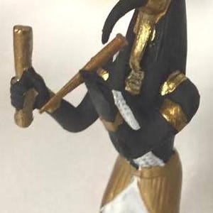 Unique Mini Statue  Hand-painted Egyptian God Thoth  Museum Replica  3&#39;&#39; (7.5cm )Tall