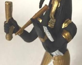 Unique Mini Statue  Hand-painted Egyptian God Thoth  Museum Replica  3&#39;&#39; (7.5cm )Tall