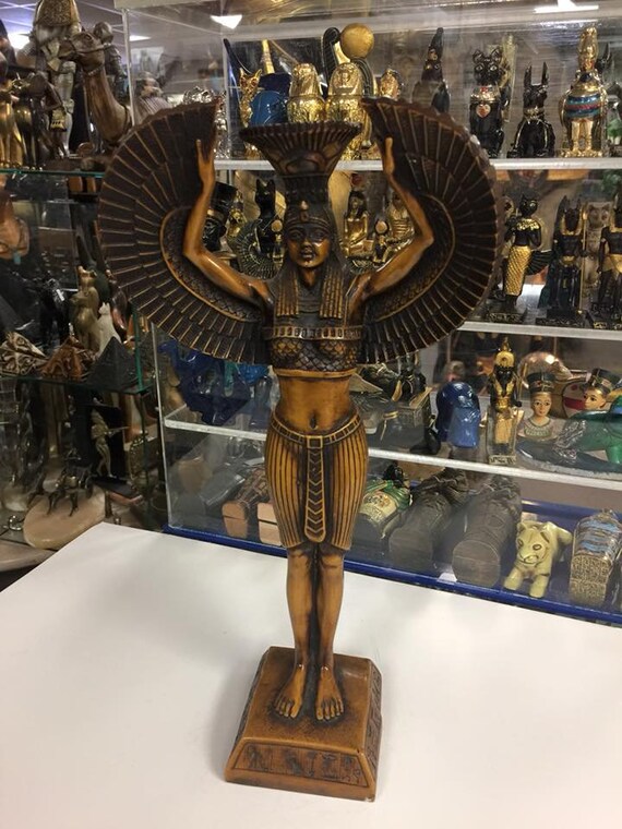 Unique Large Egyptian Goddess Isis Statue Hand Carved Made in Etsy