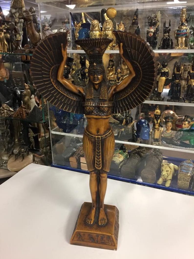 Unique Large Egyptian Goddess Isis Statue Hand Carved Made in Etsy