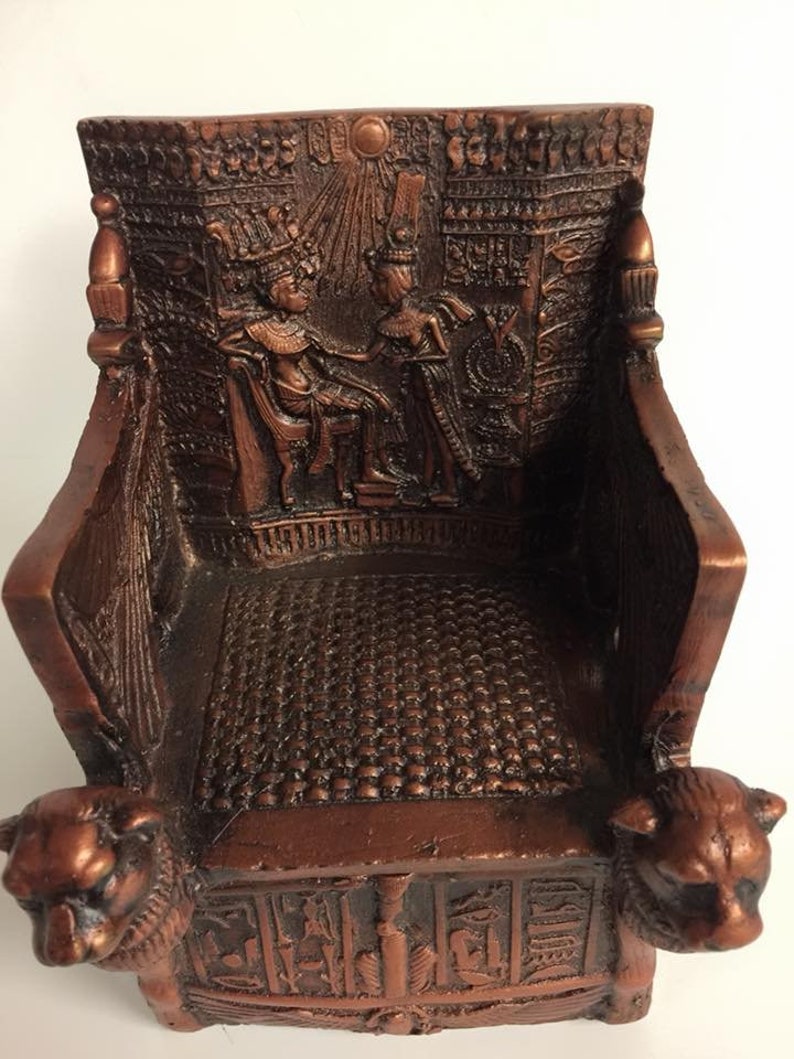 Vintage Egyptian King Tut Chair Jewelry Box Made in Egypt Etsy