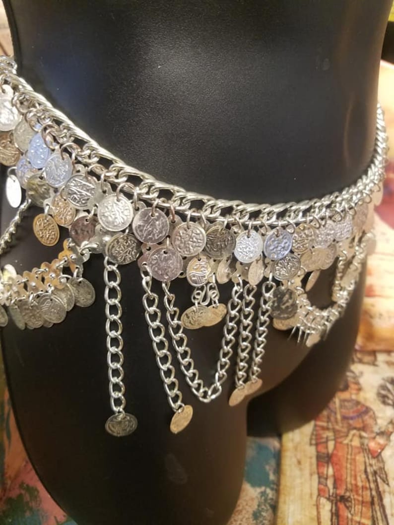 Vintage Unique Brass Egyptian Silver Coins Belt Made In Egypt Etsy