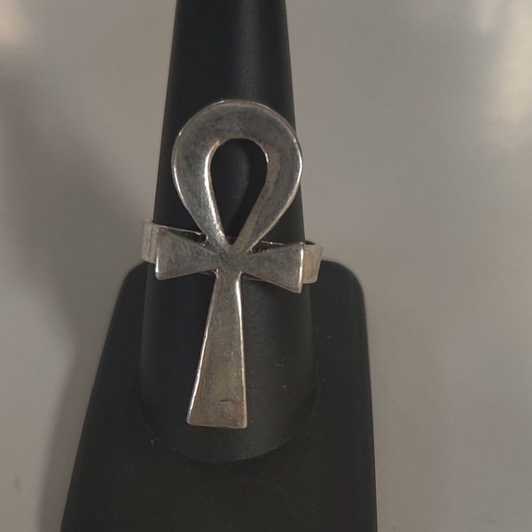 Unique Egyptian Solid Silver Ankh Ring ( Free Size Adjustable to fit size 8 to 10)  in Egypt