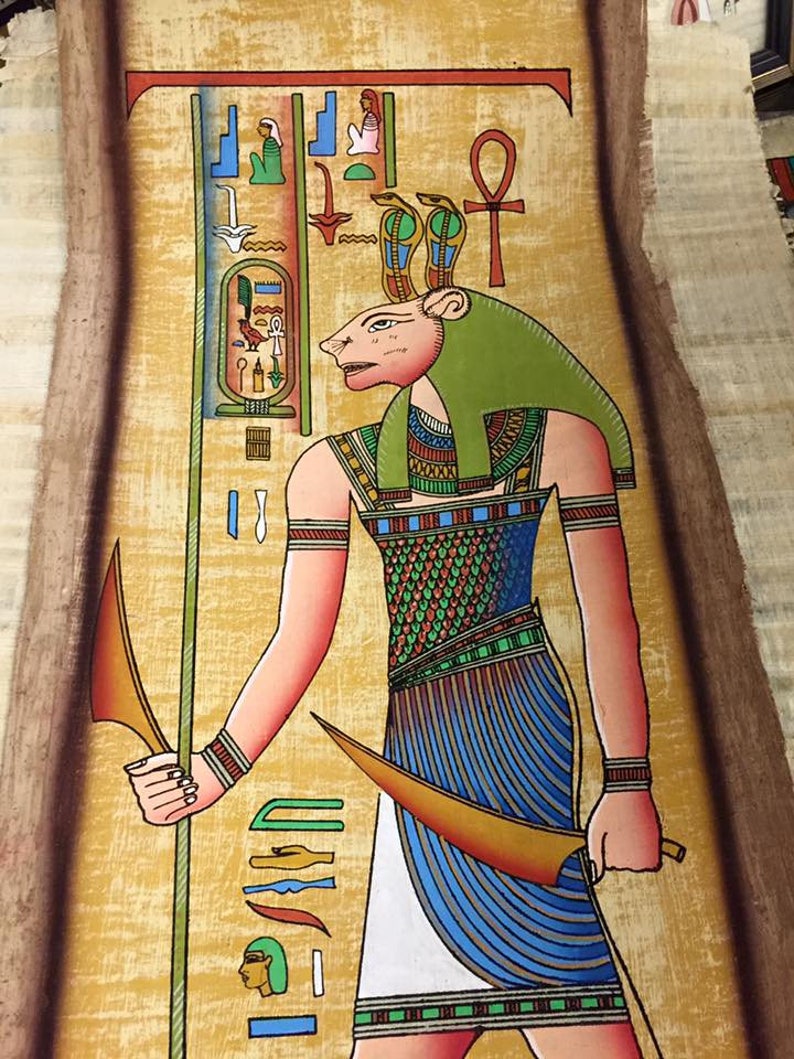 Unique Papyrus Egyptian Goddess Sekhmet Made In Egypt and | Etsy