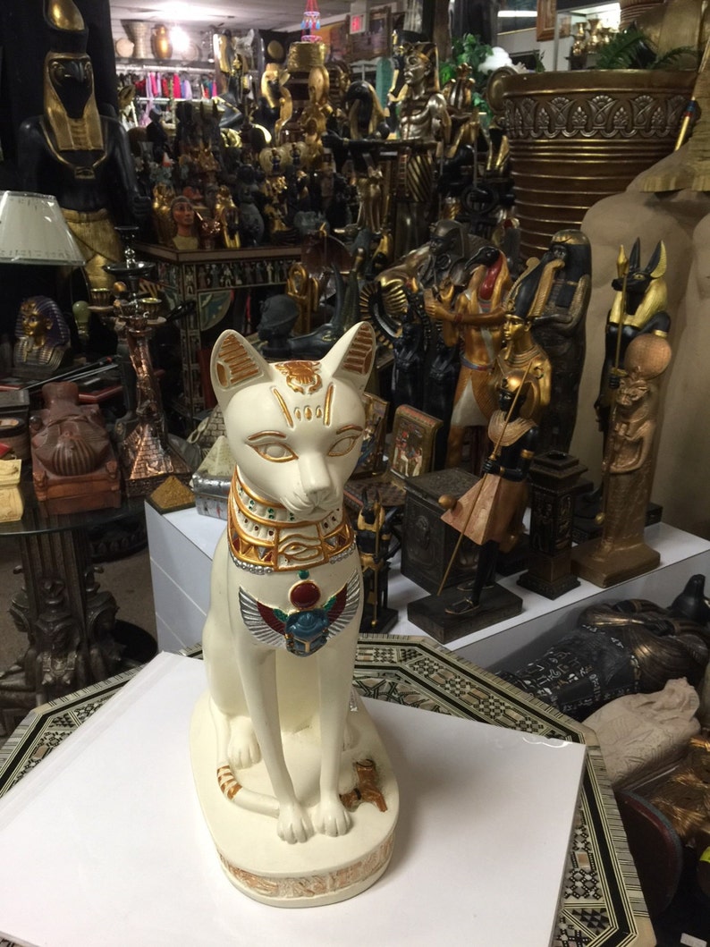 Unique Large Egyptian Cat Statue 15'' H Made in Etsy