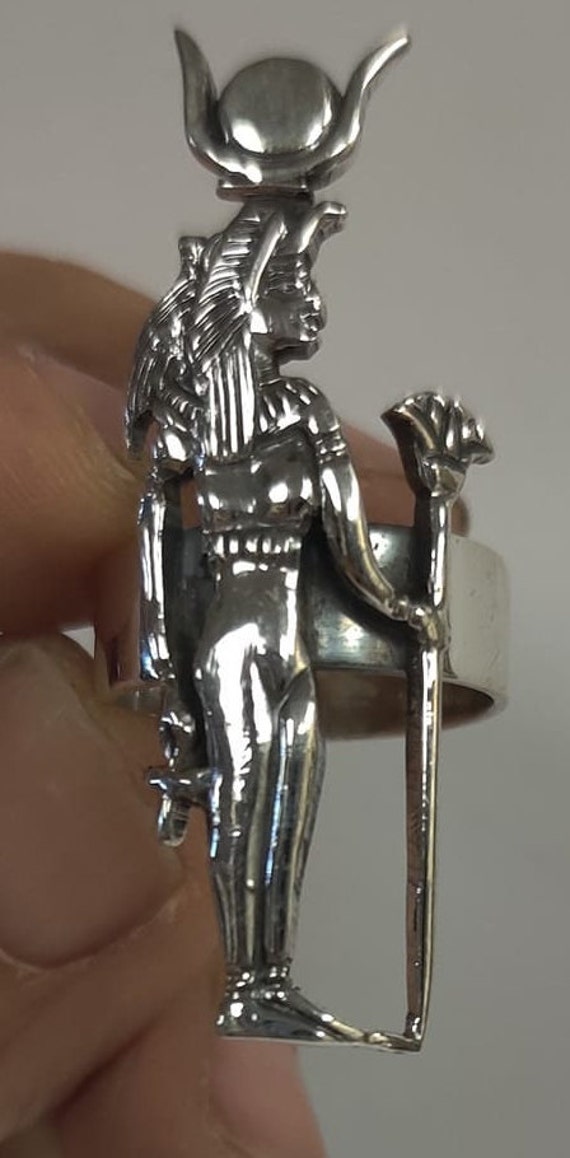 Unique Egyptian Goddess Hathor Size 7  Ring  Ster… - image 4