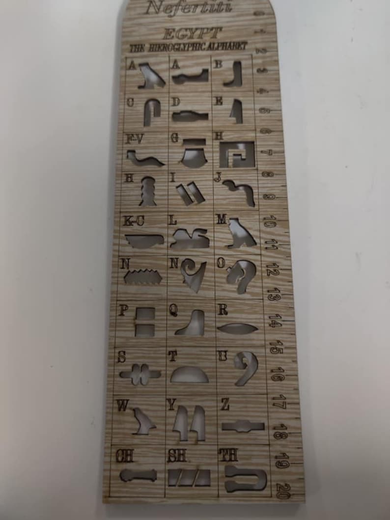 Unique Ancient Egypt Hieroglyphics Alphabet Wooden Ruler (queen ...