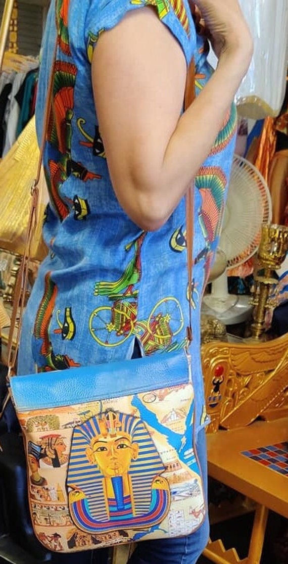 Unique Egyptian Shoulder Leather  Hand Bag Made In