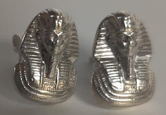 Unique Solid  Silver Egyptian Stud  King Tut  Ear… - image 5