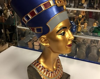 Amazing Unique Egyptian Queen Nefertiti Statue 11'' H Made In Egypt