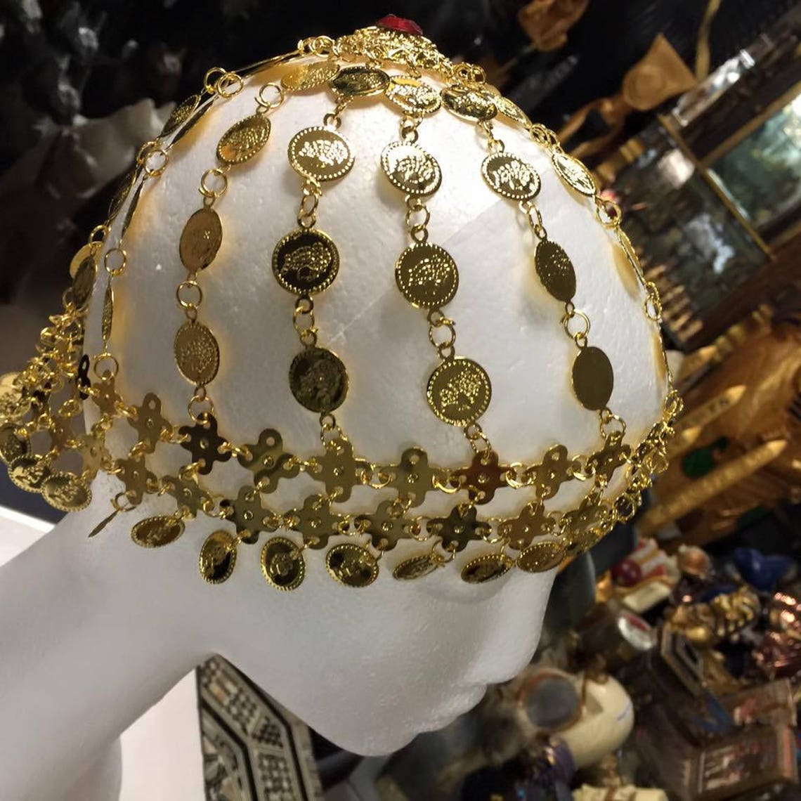 Unique Egyptian Brass Coin Head Piece Made In Egypt One | Etsy